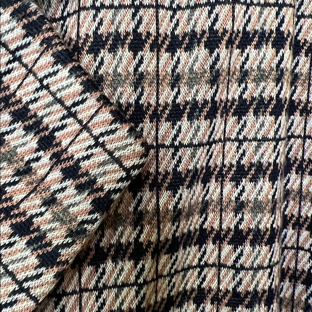 Sanctuary Long Houndstooth Plaid City Coat Duster Blazer Blue And Cream Size L - Picture 4 of 6